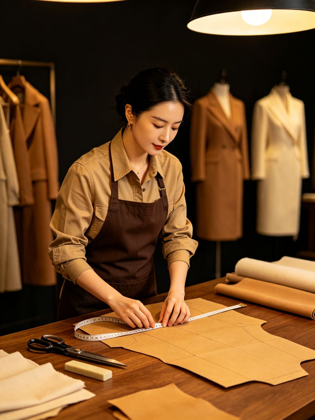 服装工厂板房打版裁剪场景